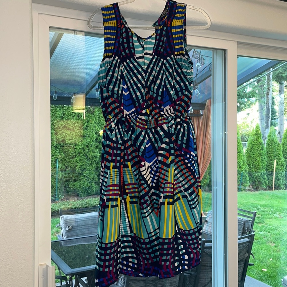 Vibrant, abstract, comfortable dress